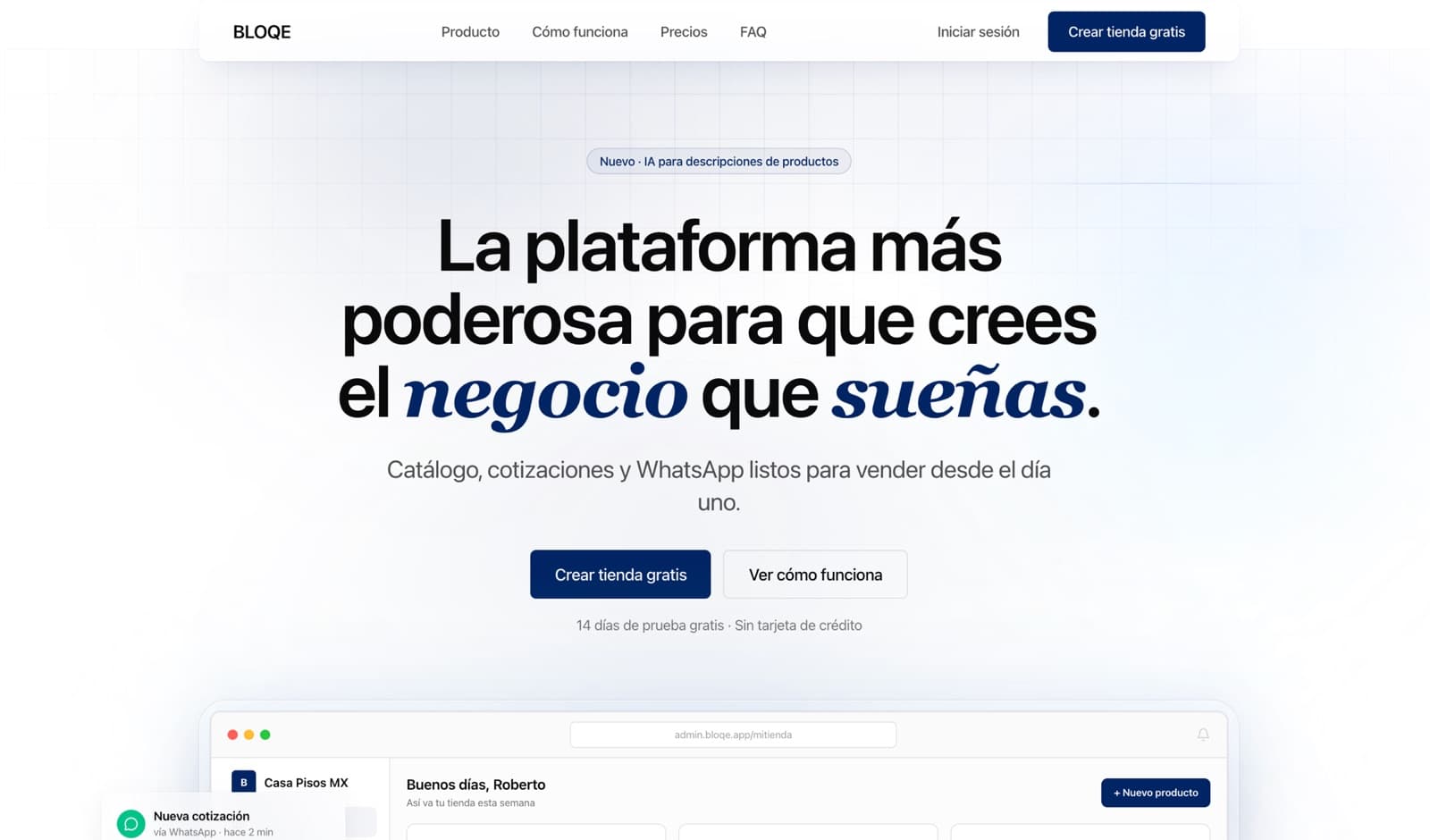 Interfaz de Bloqe
