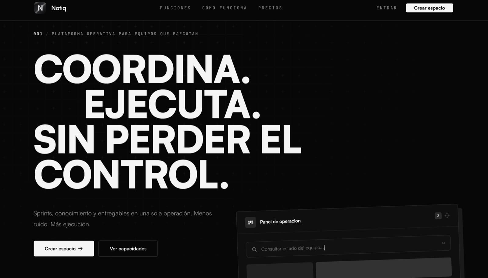 Interfaz de Notiq